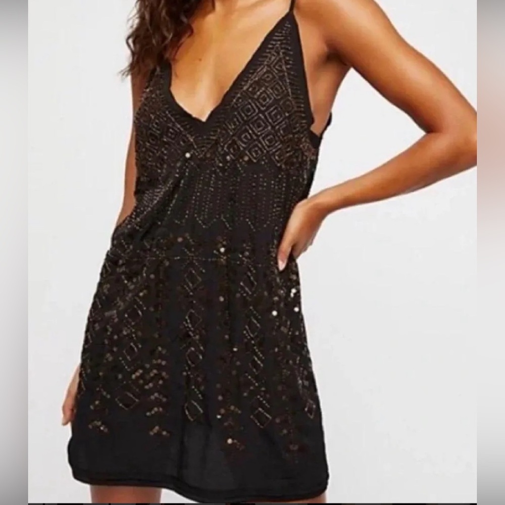Free People Arizona Nights Embellished Slip M